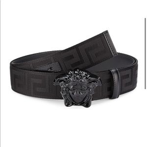 Medusa Buckle Printed Nylon Belt